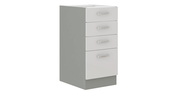 Kuchyně HARLOW 180, šedá/bílý lesk 