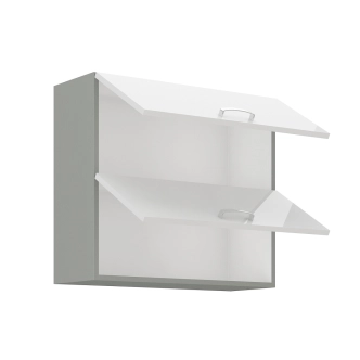 Kuchyně HARLOW 180, šedá/bílý lesk 