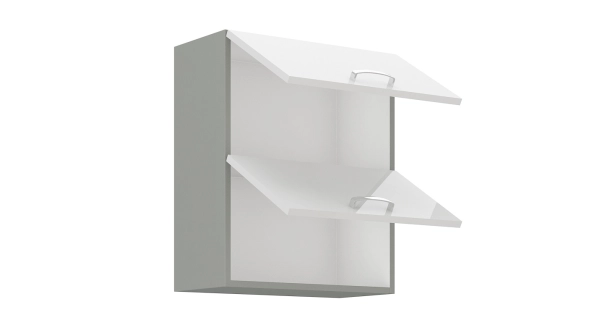 Kuchyně HARLOW 260, šedá/bílý lesk 