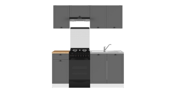 Kuchyně JAMISON 120/170 cm bez pracovní desky, bílá/grafit