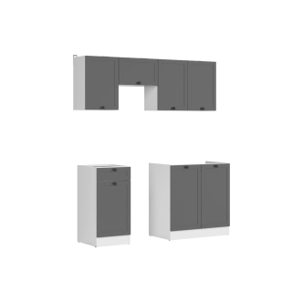 Kuchyně JAMISON 120/170 cm bez pracovní desky, bílá/grafit