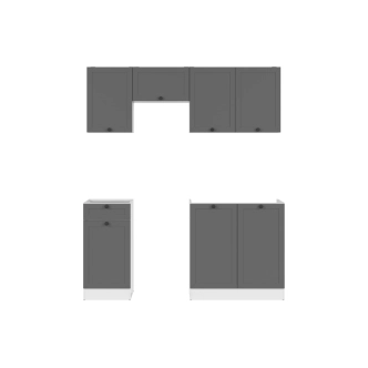 Kuchyně JAMISON 120/170 cm bez pracovní desky, bílá/grafit