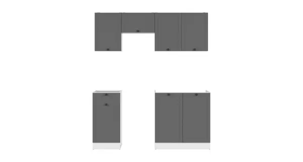 Kuchyně JAMISON 120/170 cm bez pracovní desky, bílá/grafit