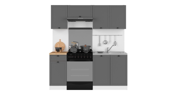 Kuchyně JAMISON 120/180 cm bez pracovní desky, bílá/grafit