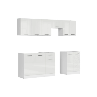 Kuchyně JAMISON 180/230 cm bez pracovní desky, bílá/bílá křída lesk