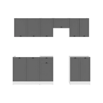 Kuchyně JAMISON 180/230 cm bez pracovní desky, bílá/grafit