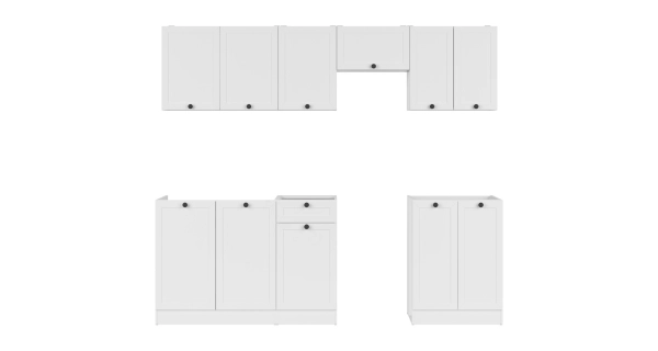 Kuchyně JAMISON 180/230 cm bez pracovní desky, bílá