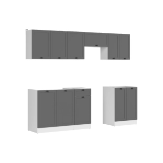 Kuchyně JAMISON 180/240 cm bez pracovní desky, bílá/grafit