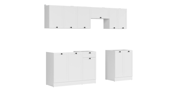 Kuchyně JAMISON 180/240 cm bez pracovní desky, bílá