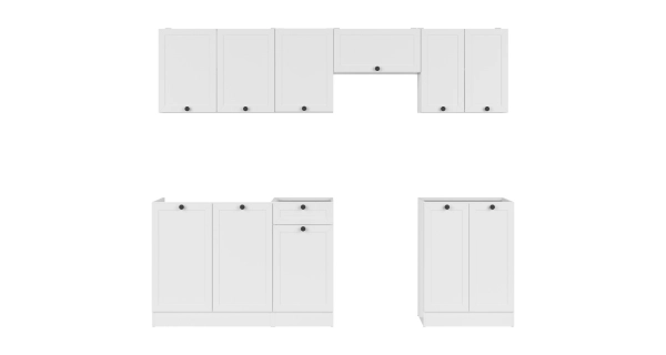 Kuchyně JAMISON 180/240 cm bez pracovní desky, bílá