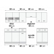 Kuchyně JAMISON 180/240 cm, korpus bílý/dvířka bílý lesk, šedý wolfram, PD beton