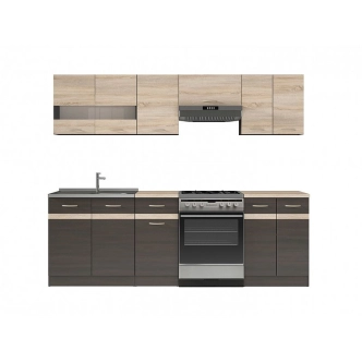 Kuchyně JAMISON 180/240 cm, korpus wenge/dvířka dub sonoma, wenge 