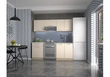 Kuchyně JAYDEN 140/200 cm, korpus: dub sonoma, dveře: vanilka