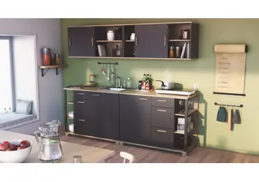 Kuchyně LIEGE 240/240, dub kronberg/černá