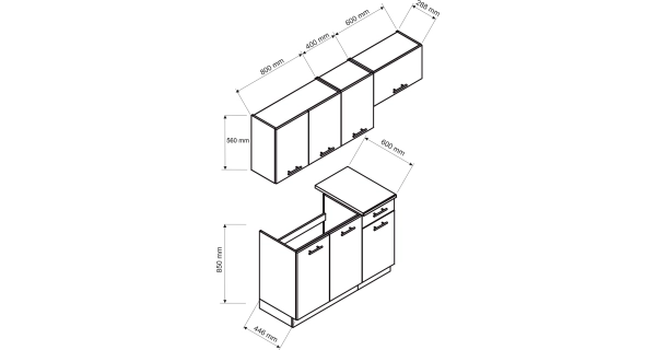 Kuchyně LIRKI 120/180 cm, dub artisan