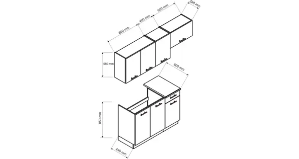 Kuchyně LIRKI 120/180 cm, dub sonoma