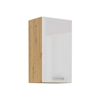 Kuchyně MEADOW 260 cm, korpus: dub artisan, dvířka: bílý lesk, dub artisan