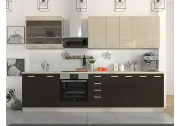 Kuchyně NORFOLK, 300/240, dub ferrara/legno tmavé