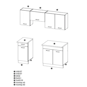 Kuchyně PIETRUS 120/180 cm, bílá/dub craft DOPRODEJ