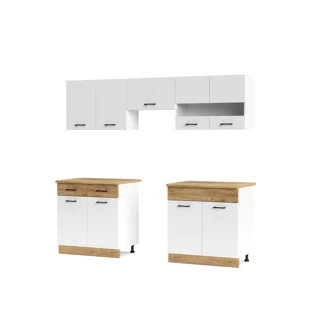 Kuchyně PIETRUS 160/220 cm, bílá/dub craft DOPRODEJ