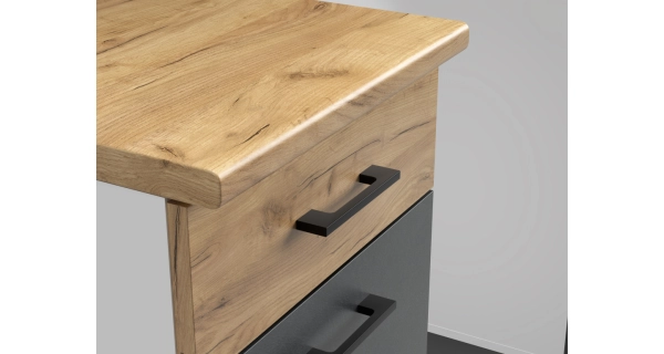 Kuchyně PIETRUS 180/240 cm, antracit/dub craft