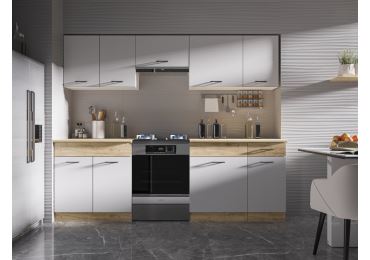 Kuchyně PIETRUS 180/240 cm, bílá/dub craft