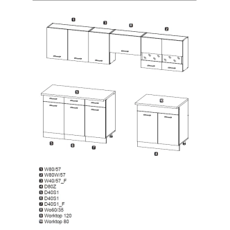 Kuchyně PIETRUS 200/260 cm, antracit/dub craft