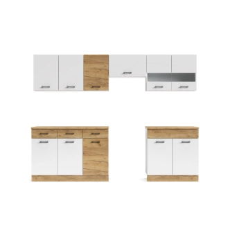 Kuchyně PIETRUS 200/260 cm, bílá/dub craft DOPRODEJ