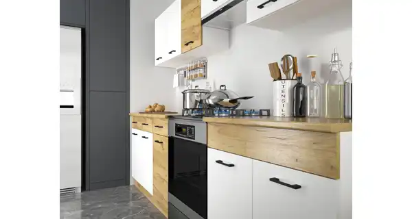 Kuchyně PIETRUS 200/260 cm, bílá/dub craft DOPRODEJ