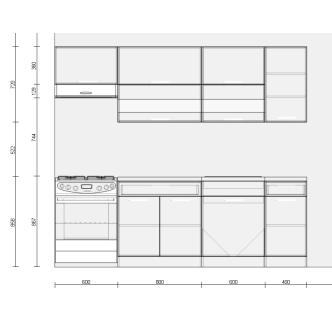 Kuchyně RUTHIN 180/240 cm, rijeka světlá
