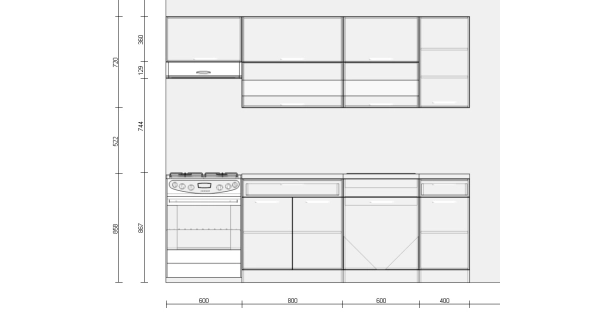 Kuchyně RUTHIN 180/240 cm, rijeka tmavá