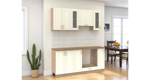 Kuchyně SOLLON 180 cm, slonová kost lesk