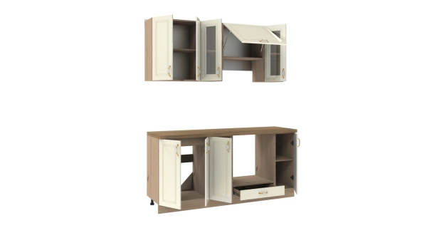 Kuchyně SOLLON 180 cm, slonová kost lesk