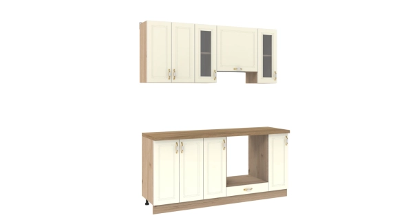 Kuchyně SOLLON 180 cm, slonová kost lesk