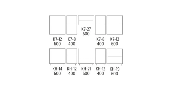 Kuchyně SOLLON 260 cm, latte lesk/irish lesk