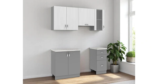 Kuchyně VALSON 120/180 cm, strukturní bílá/lávově šedá