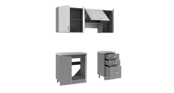 Kuchyně VALSON 120/180 cm, strukturní bílá/lávově šedá