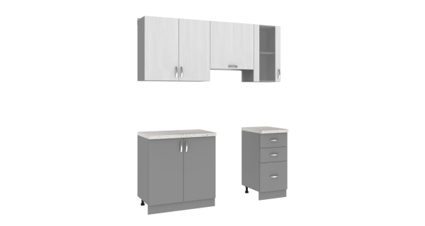 Kuchyně VALSON 120/180 cm, strukturní bílá/lávově šedá