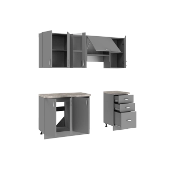 Kuchyně VALSON 140/200 cm, lávově šedá DOPRODEJ