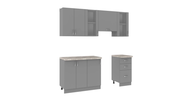 Kuchyně VALSON 140/200 cm, lávově šedá