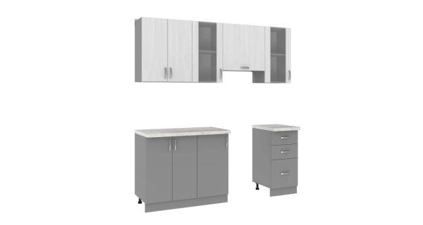 Kuchyně VALSON 140/200 cm, strukturní bílá/lávově šedá