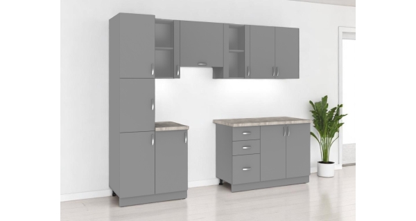 Kuchyně VALSON 200/260 cm, lávově šedá