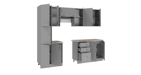 Kuchyně VALSON 200/260 cm, lávově šedá