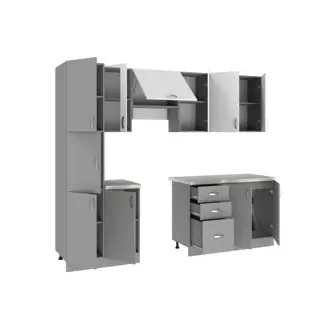 Kuchyně VALSON 200/260 cm, strukturní bílá/lávově šedá DOPRODEJ