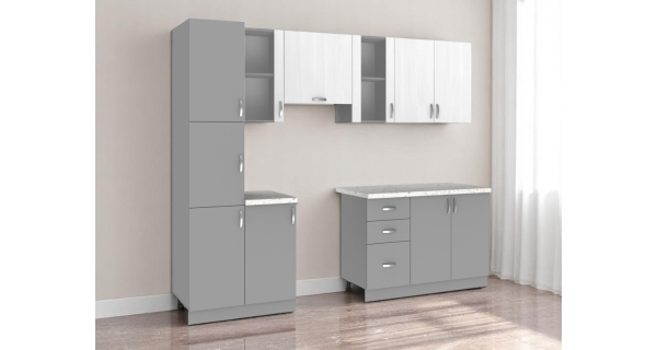 Kuchyně VALSON 200/260 cm, strukturní bílá/lávově šedá