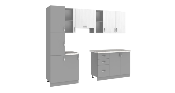 Kuchyně VALSON 200/260 cm, strukturní bílá/lávově šedá