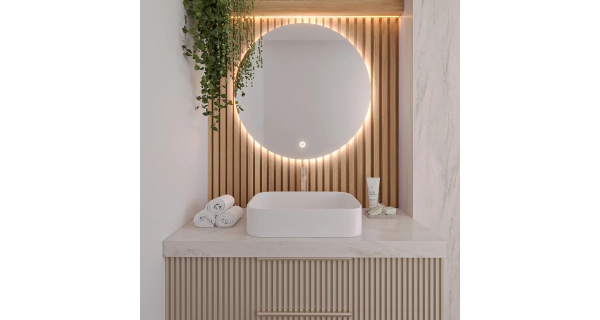 Kulaté zrcadlo MAGAVIN s LED osvětlením, průměr 80 cm