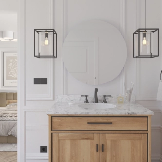 Kulaté zrcadlo MAGAVIN s LED osvětlením, průměr 80 cm