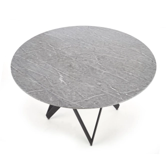 Kulatý jídelní stůl MAKAMBA, šedý mramor