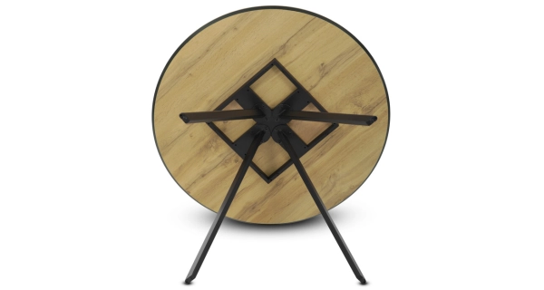 Kulatý jídelní stůl MORXER, 100x100x76 cm, dub/černá